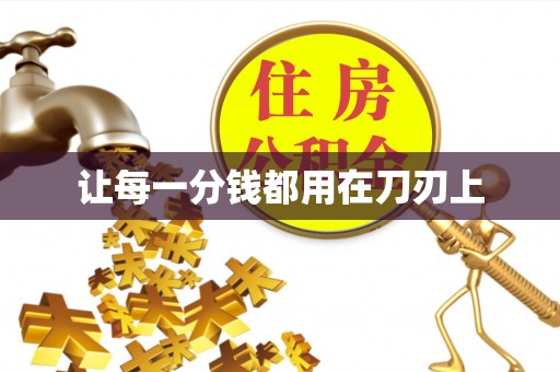 登封让每一分钱都用在刀刃上